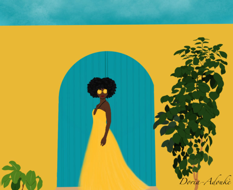 Black Woman In Gorée Senegal Illustration Doria Adoukè 