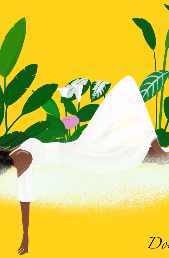black woman resting illustration