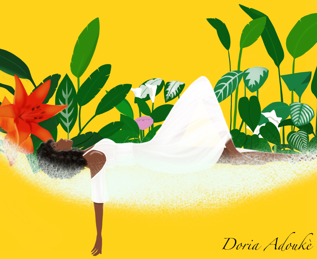 black woman resting illustration