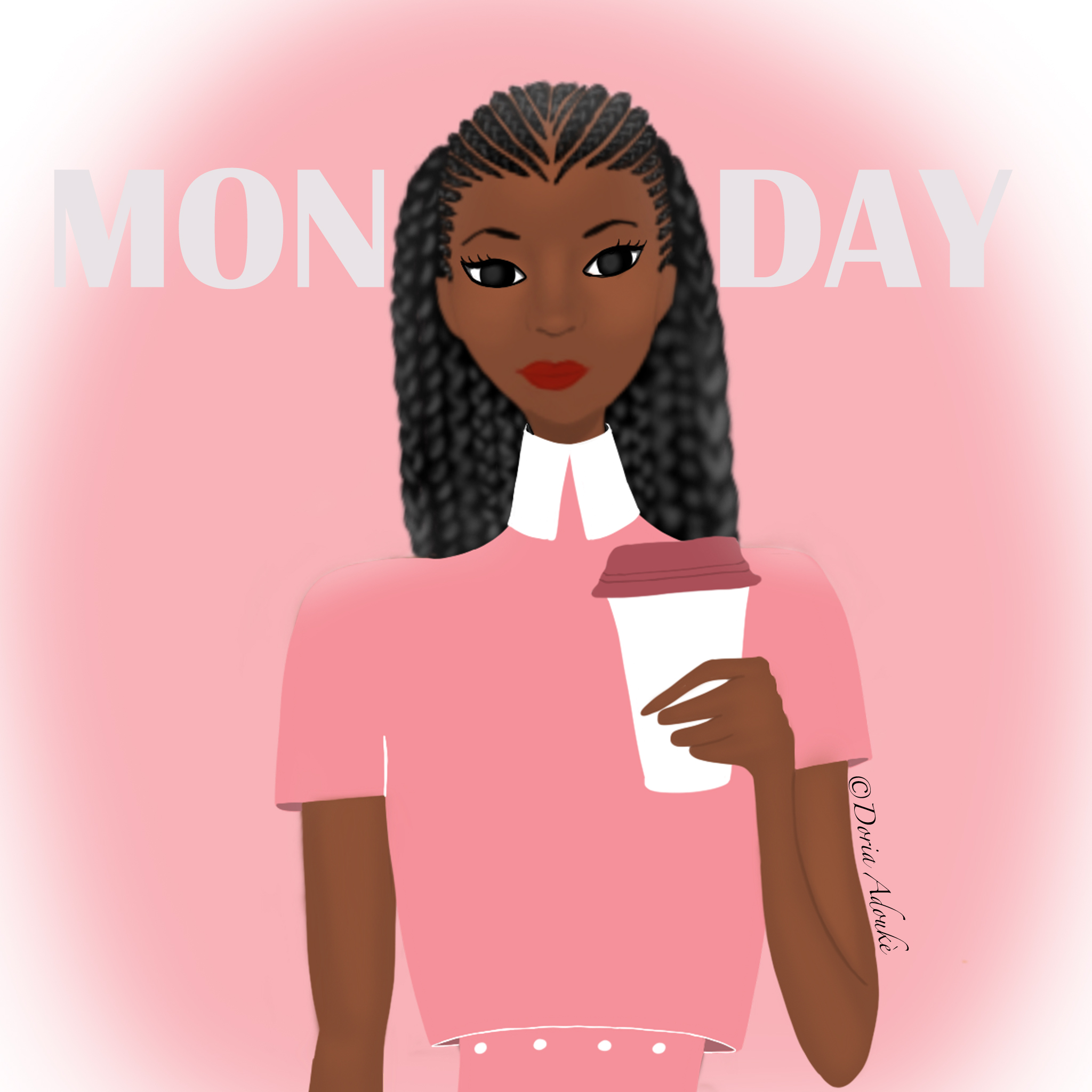 black woman monday illustration