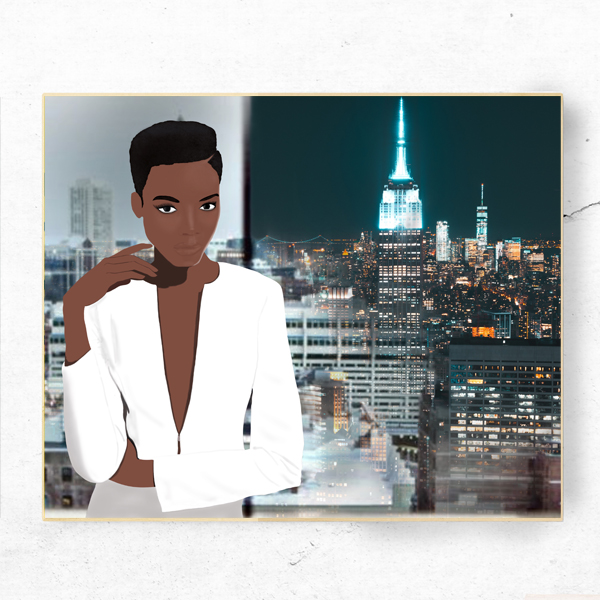 black woman boss art print