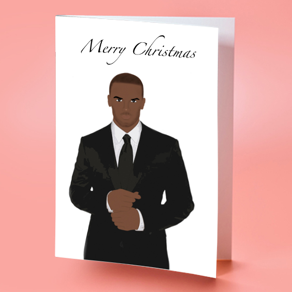 black man christmas card
