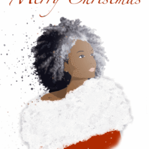 black santa lady christmas ecard