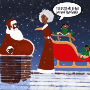 funny black santa christmas ecard