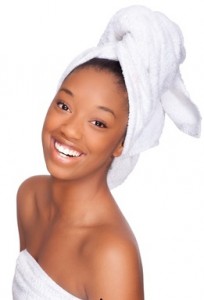 black girl towel