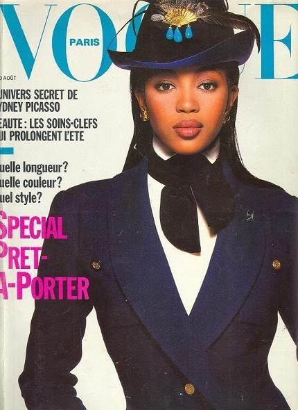 Naomi Campbell French Vogue Cover 1988