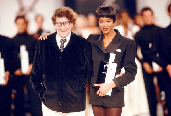 Yves saint Laurent and Naomi Campbell
