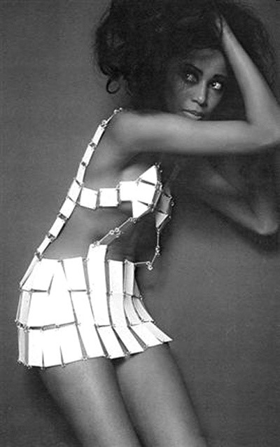 donyale luna in a dress by Paco Rabanne