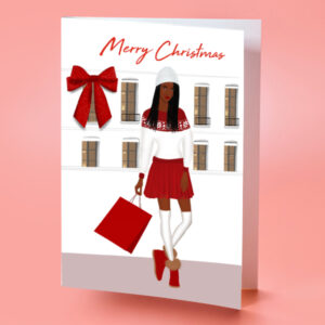 african american girl christmas card