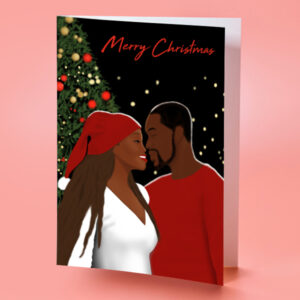 black couple christmas card