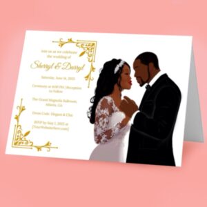 african american wedding invitation